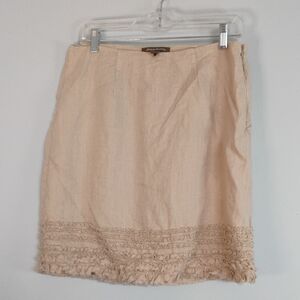 Tommy Bahama Beige Pencil Skirt with Ruffle Hem